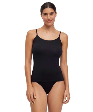 Bras & Tops Dama Falke Top Round-neck Daily Climate Control Negrii | 9670EHAUO