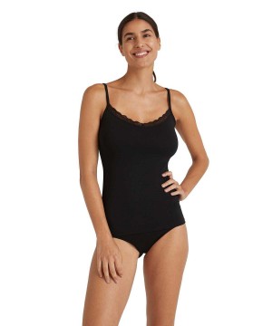 Bras & Tops Dama Falke Top Round-neck Daily Lace Negrii | 6492GWEAR