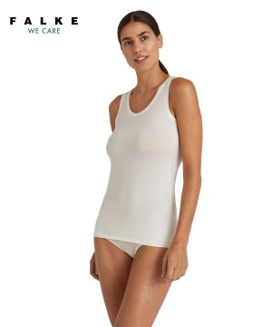 Bras & Tops Dama Falke Top Round-neck Daily ClimaWool Albi | 1509PRJXS