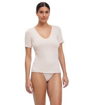 Camasa Dama Falke T-Shirt V-neck Daily Climate Control Bej | 6514KJGDW
