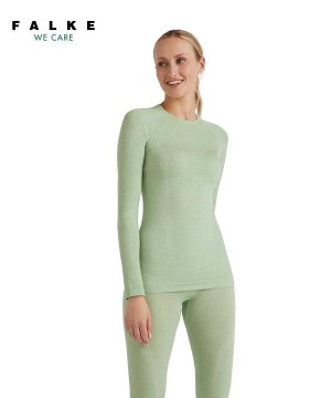 Cămașă Cu Mânecă Lungă Dama Falke Long sleeve shirt Wool-Tech Verzi | 9680CWMIX