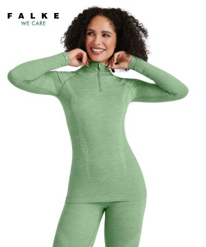 Cămașă Cu Mânecă Lungă Dama Falke Long sleeve shirt Wool-Tech Verzi | 4635VMICP