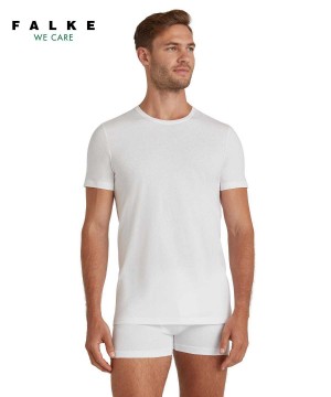 Cămașă Cu Mânecă Scurtă Barbati Falke T-Shirt Round-neck Daily Natural Albi | 0235JUKDY