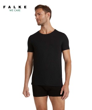 Cămașă Cu Mânecă Scurtă Barbati Falke T-Shirt Round-neck Daily Natural Negrii | 9153TNQBF