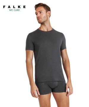 Cămașă Cu Mânecă Scurtă Barbati Falke T-Shirt Round-neck Daily ClimaWool Gri | 2058ASJRE