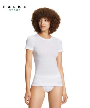 Cămașă Cu Mânecă Scurtă Dama Falke T-Shirt Ultralight Cool Albi | 6594YMUFN