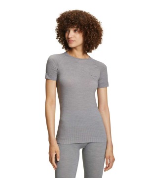 Cămașă Cu Mânecă Scurtă Dama Falke T-Shirt Wool-Tech Light Gri | 8750WGYLC