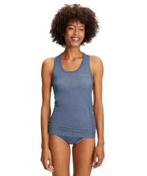 Cămașă Cu Mânecă Scurtă Dama Falke Tanktop Wool-Tech Light Albastri | 6319AVWCS