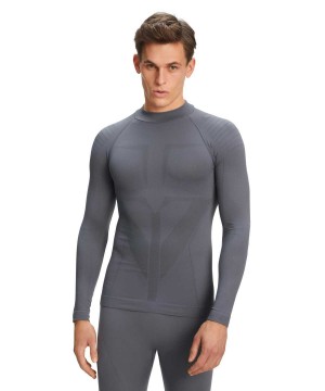 Long Sleeve T-Shirts Barbati Falke Long sleeve shirt Warm Negrii | 3409EZMBC