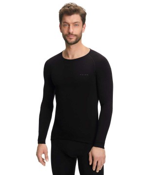 Long Sleeve T-Shirts Barbati Falke Long sleeve shirt Warm Negrii | 9528VNDBH