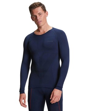 Long Sleeve T-Shirts Barbati Falke Long sleeve shirt Warm Albastri | 8203OATZN