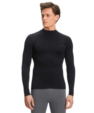 Long Sleeve T-Shirts Barbati Falke Long sleeve shirt Warm Negrii | 7186HUQVO