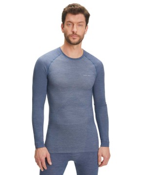 Long Sleeve T-Shirts Barbati Falke Long sleeve shirt Wool-Tech Light Albastri | 2738WFREV