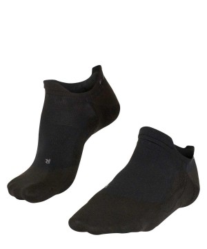 No Show Socks Barbati Falke GO5 Invisible Golf Invisibles Negrii | 9042XLIAN