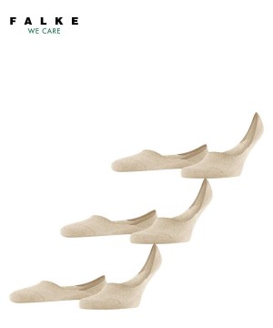 No Show Socks Barbati Falke Step Medium Cut 3-Pack Invisibles Bej | 8613DUCHW