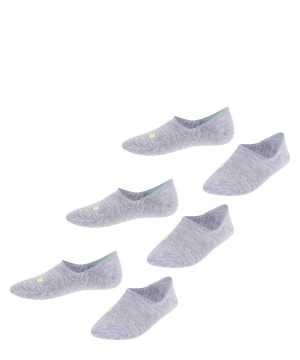 No Show Socks Copii Falke Cool Kick 3-Pack Invisibles Gri | 6528SNKBJ