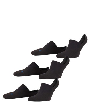 No Show Socks Dama Falke Cool Kick 3-Pack Invisibles Negrii | 4857HTPUW