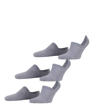No Show Socks Dama Falke Cool Kick 3-Pack Invisibles Gri | 7216XHONM