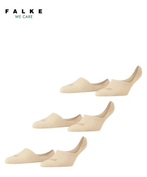 No Show Socks Dama Falke Step 3-Pack Invisibles Bej | 4137QSZFX