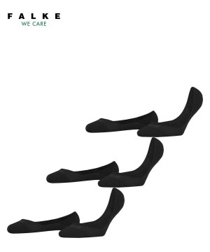 No Show Socks Dama Falke Step 3-Pack Invisibles Negrii | 6127ATBVC