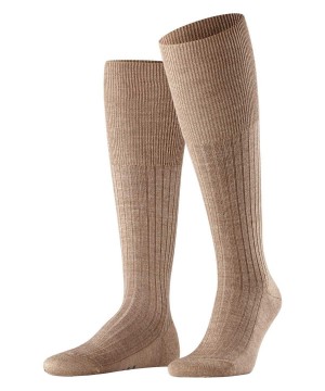 Sosete Barbati Falke Bristol Pure Knee-high Socks Maro | 6728BJQEZ