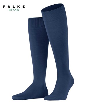 Sosete Barbati Falke ClimaWool Knee-high Socks Albastri | 9827YTIAD