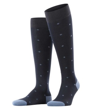 Sosete Barbati Falke Dot Knee-high Socks Albastri | 5246ZAVDQ