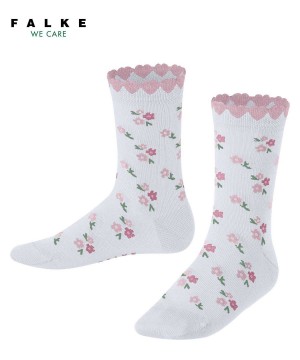 Sosete Copii Falke Ditsy Flowers Socks Albi | 3218YNJKL