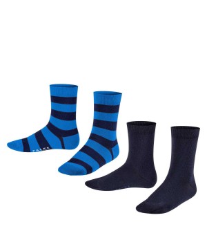 Sosete Copii Falke Happy Stripe 2-Pack Socks Negrii | 8513IDYPB