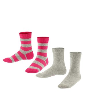 Sosete Copii Falke Happy Stripe 2-Pack Socks Gri | 5340CTSGE