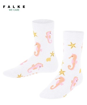 Sosete Copii Falke Lovely Seahorses Socks Albi | 4096BAZVJ