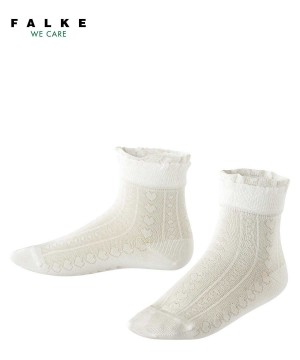 Sosete Copii Falke Romantic Net Socks Albi | 6321QYHZV