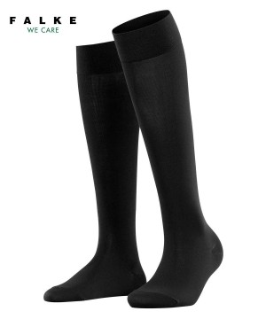 Sosete Dama Falke Cotton Touch Knee-high Socks Negrii | 0321UFTLD