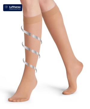 Sosete Dama Falke Energize 30 DEN Knee-high Socks Bej | 0476RZYBG