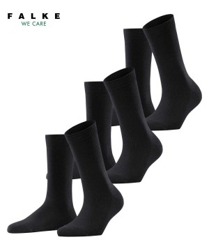Sosete Dama Falke Family 3-Pack Socks Negrii | 9274BQMPV