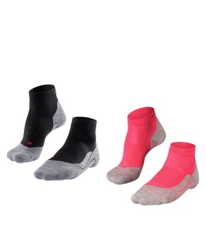 Sports Socks Dama Falke RU4 Endurance Short 2-Pack Short sock Multicolored | 9642HFQDX