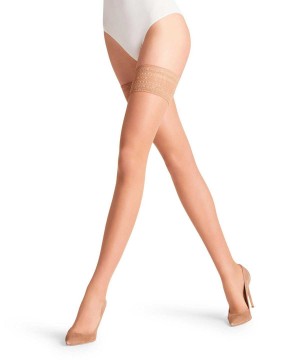 Thigh Highs Dama Falke Seidenglatt 15 DEN Stay-ups Bej | 4926BDZEP