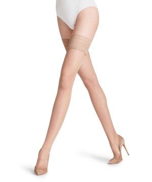 Thigh Highs Dama Falke Seidenglatt 15 DEN Stay-ups Bej | 6317TLKIJ
