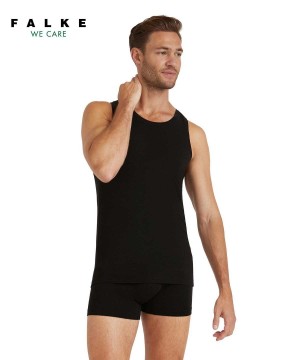 Vesta Barbati Falke Top Round-neck Daily ClimaWool Negrii | 9501BIAHK